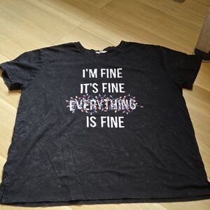 Black Kids Graphic Tee - I'M FINE String Lights Design